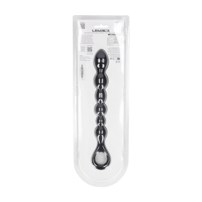 Beaded Snake Silicone Anal Probe with Loop - Black