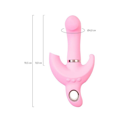 JOS Vibrator with clitoral stimulator JOS Twistme, silicone, pink, 19.5 cm