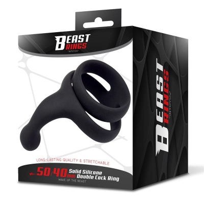 Double Penis Ring Solid Silicone 50/40 mm
