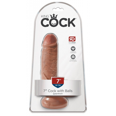 Dildo King Cock cieliste z przyssawką dł. 17,8cm