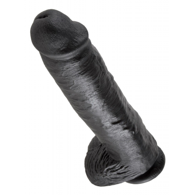 King Cock Czarne Dildo z jądrami 28cm