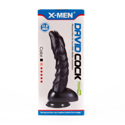 Dildo z przyssawką i jądrami - realistyczne w dotyku Dragon David 27cm X-MEN