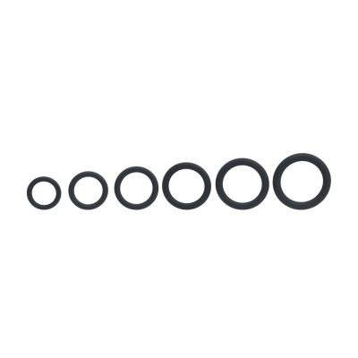 Classic Silicone Cockring Set of 6 - Black