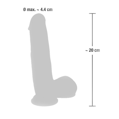 Silikonowe dildo medyczne z silną przyssawką 20cm