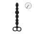 Beaded Silicone Anal Probe with Double Loop - Black