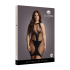 High Neck Net Contrast Mini Dress - Plus Size