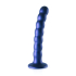 Beaded Silicone G-Spot Dildo - 6.5\'\' / 16,5 cm - Metallic Blue