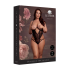 Lace Underwired Open Cup Bodysuit with Adjustable Sliders - Plus Size - Black