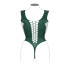 V-Neck Teddy with Opaque Panels - Queen Size