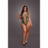 V-Neck Teddy with Opaque Panels - Queen Size