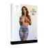 High-Waist Fishnet Skirt and Dazzling Cleavage Bling Sticker - One Size - Multicolor