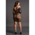 Contrast Net Long Sleeved Mini Dress - Plus Size