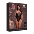 Wireless Lace Bodysuit with Adjustable Sliders - Plus Size - Black