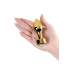 Gold anal plug TOYFA Metal with white round-shaped gem , length 7 cm, diameter 2-3,5 cm, weight 140 gr