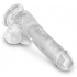 Dildo King Cock Clear z jądrami i przyssawką 17,8cm