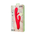 JOS Vibrator with clitoral stimulator Patti with moving tongue, silicone, red, 24 cm