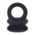 Wide Double O Silicone Cockring - M - Black