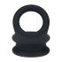 Wide Double O Silicone Cockring - L - Black