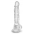 Przeźroczyste Dildo King Cock Clear z jądrami 22,2cm