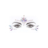 2-Piece Bra Set with Garters and Dazzling Eye Contact Bling Sticker - One Size - Multicolor