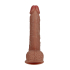 Vibrating Regular Straight Cock with Balls - 9 / 23 cm - Tan