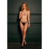 Julie - Elastic Mesh Thong with Open Crotch, Adjustable Sliders and Golden Details - One Size