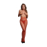 Shimmering Cut-Out Tights - One Size - Red/Gold Glitter