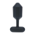 Hexagonal Vibrating Silicone Anal Plug - L - Black