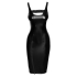 Powerwetlook midi dress with zipper in front M Noir Handmade