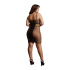 Knee-Length Lace and Fishnet Dress - Plus Size