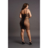 Knee-Length Lace and Fishnet Dress - Plus Size