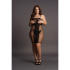 Knee-Length Lace and Fishnet Dress - Plus Size