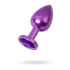 Purple anal plug TOYFA Metal,with a amethyst colored gem