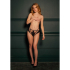 L©na - Brief with Open Crotch and Buttocks, Adjustable Sliders and Golden Details - One Size