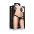 Dual Silicone Ribbed Strap-On - Adjustable - Black