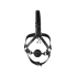 Head Harness with Breathable Ball Gag and Nose Hooks - Black
