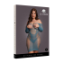 Long-Sleeved Net Mini Dress - Queen Size