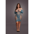 Long-Sleeved Net Mini Dress - Queen Size