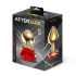 Golden Metal Anal Plug with Red Rose Base - Size S