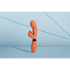 Silicone Rabbit Vibrator with Ribbed Clitoral Stimulator - Glazed Carrots