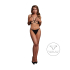 Open Cup Triangle Bra with Lace and Adjustable Sliders - One Size - Black