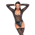 Psyche bodysuit of lace and wetlook XL Noir Handmade