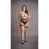 Striped, Fishnet Garterbelt - Plus Size