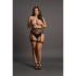 Striped, Fishnet Garterbelt - Plus Size