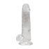 LED Vibrating Straight Cock with Balls - 6 / 15 cm - Transparent