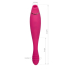 JOS Danvi vibrator with vacuum wave stimulation, silicone, pink, 21.5 cm