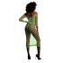Long Sleeve Crop Top and Long Skirt - One Size - Neon Green
