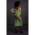 Long Sleeve Crop Top and Long Skirt - One Size - Neon Green