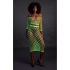 Long Sleeve Crop Top and Long Skirt - One Size - Neon Green