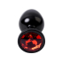 Black anal plug TOYFA Metal,with a ruby colored gem